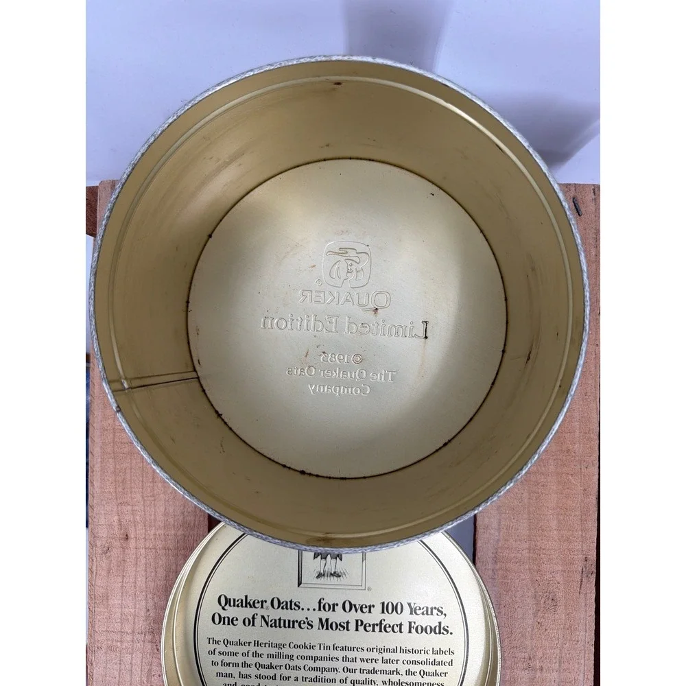 Vintage 1983 Quaker Oats Limited‎ Edition Heritage Cookie Tin 7